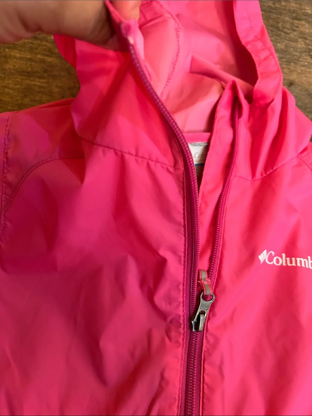 Columbia Kids Bright Pink Hooded Raincoat